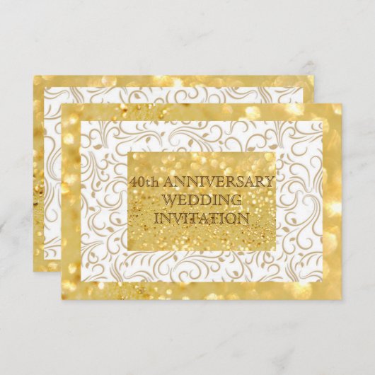 Personalisierter 40. Jahrestag der Hochzeit Einladung (Vorne/Hinten)