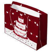 Personalisierter 40. Ruby Hochzeitstorte Große Geschenktüte (Rückseite Schrägansicht)