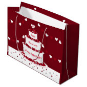 Personalisierter 40. Ruby Hochzeitstorte Große Geschenktüte (Vorderseite Schrägansicht)