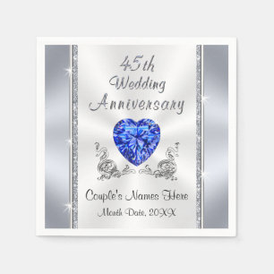 Personalisierter 45. Hochzeitstag Napkins Serviette