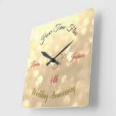 Personalisierter 4. Hochzeitstag Quadratische Wanduhr (Winkel)
