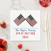 Personalisierter 4. Juli Amerikanische Flagge Napk Serviette (Beispiel)