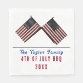 Personalisierter 4. Juli Amerikanische Flagge Napk Serviette (Vorderseite)