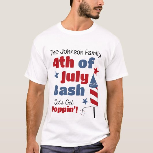 Personalisierter 4. Juli Bash T - Shirt (Vorderseite)