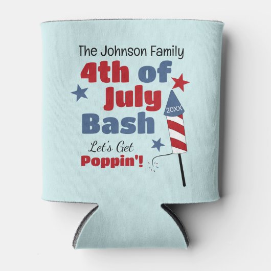 Personalisierter 4. Juli Party Can Cooler Dosenkühler (Vorderseite)