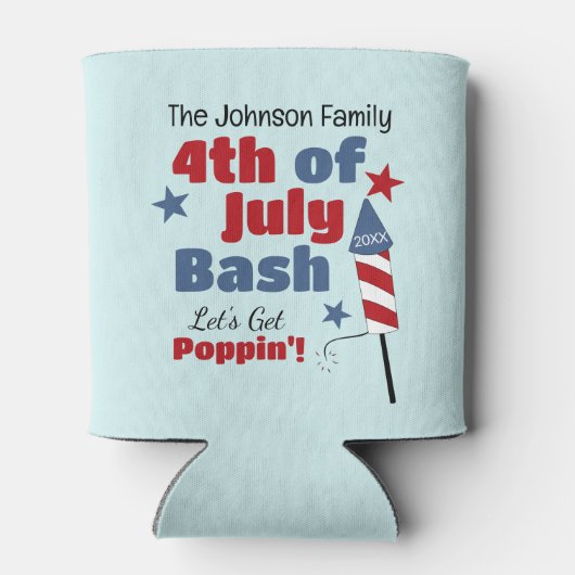 Personalisierter 4. Juli Party Can Cooler Dosenkühler (Rückseite)