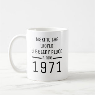 Personalisierter 50., Die Welt zu einem besseren O Kaffeetasse