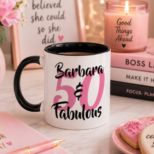 Personalisierter 50 & Fabulous Geburtstags-Kaffeeb Tasse