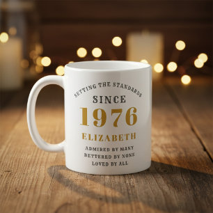 Personalisierter 50. Geburtstag 1976 Name hinzufüg Kaffeetasse