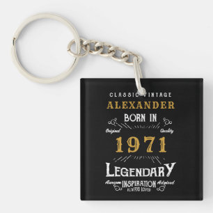 Personalisierter 50. Geburtstag Geboren 1971 Schwa Schlüsselanhänger