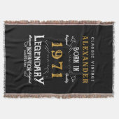 Personalisierter 50. Geburtstag Geboren 1971 Vinta Decke (Vorderseite)