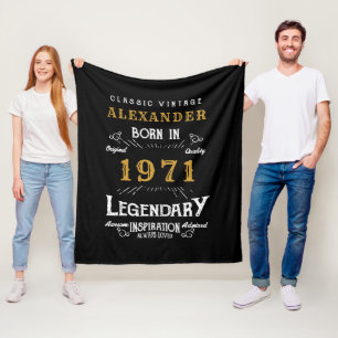 Personalisierter 50. Geburtstag Geboren 1971 Vinta Fleecedecke