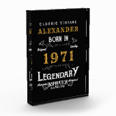 Personalisierter 50. Geburtstag Geboren 1971 Vinta Fotoblock (Links)