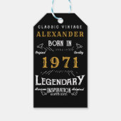 Personalisierter 50. Geburtstag Geboren 1971 Vinta Geschenkanhänger (Vorderseite)