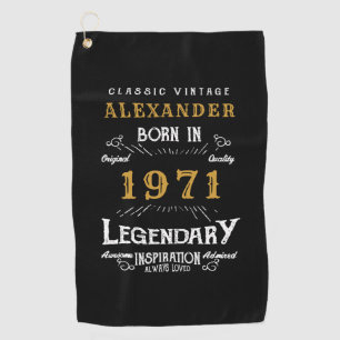 Personalisierter 50. Geburtstag Geboren 1971 Vinta Golfhandtuch