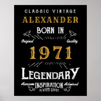 Personalisierter 50. Geburtstag Geboren 1971 Vinta
