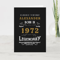 Personalisierter 50. Geburtstag Geboren 1972 Vinta