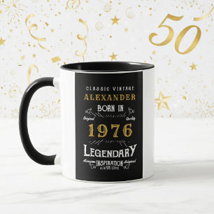 Personalisierter 50. Geburtstag Geboren 1976 Vinta Tasse