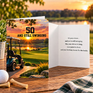 Personalisierter 50. Geburtstag Golfparty Golfcart Karte