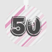 Personalisierter 50. Geburtstag Rosa Ornament (Rückseite)