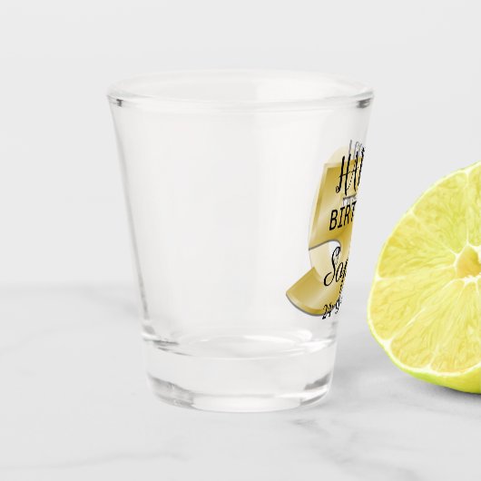 Personalisierter 50. Geburtstag Schnapsglas (Links)