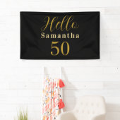 Personalisierter 50. Geburtstag Schwarzer Gold Geb Banner (Insitu)