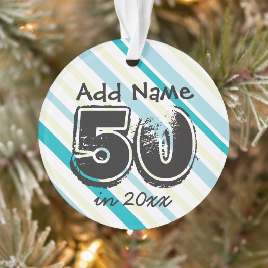Personalisierter 50. Geburtstag Urlaub Keepake Ornament (Baum)
