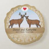 Personalisierter 50. Hochzeits-Jahrestag, Dollar Rundes Kissen (Rückseite)