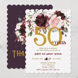 Personalisierter 50. Hochzeitstag Einladung