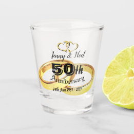 Personalisierter 50. Hochzeitstag Schnapsglas