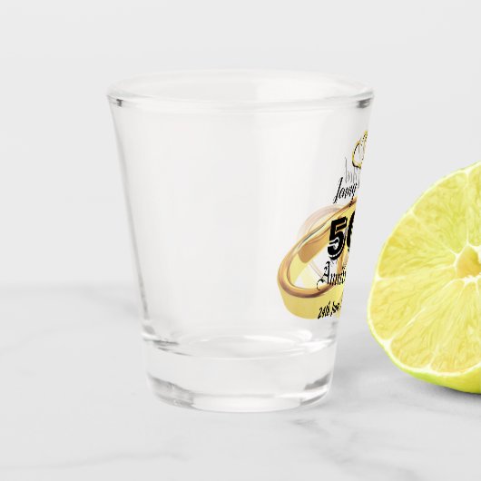 Personalisierter 50. Jahrestag Schnapsglas (Links)