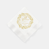 Personalisierter 50-jähriger Goldkranz für die Hoc Serviette (Ecke)