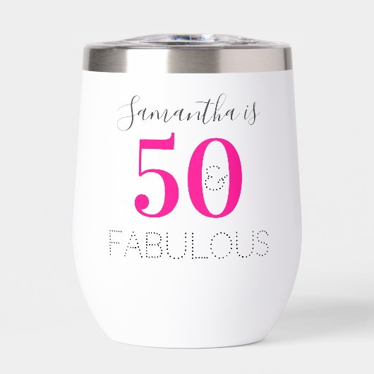 Personalisierter 50. und Fabelhafter Rosa Geburtst (Vorderseite)