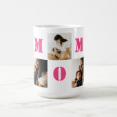 Personalisierter 5-Fotos-MUTTER-Rosa-Herz Kaffeetasse (Mittel)