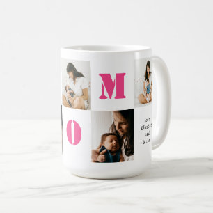 Personalisierter 5-Fotos-MUTTER-Rosa-Herz Kaffeetasse