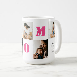 Personalisierter 5-Fotos-MUTTER-Rosa-Herz Kaffeetasse