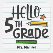 Personalisierter 5. quadratischer aufkleber (Vorderseite)