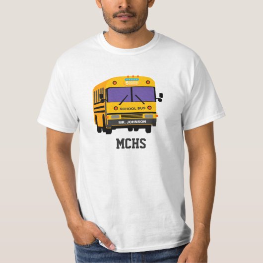 Personalisierter 5-Sterne-Schulbusfahrer T-Shirt (Vorderseite)