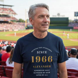 Personalisierter 60. Geburtstag 1966 Name Blue Gol T-Shirt