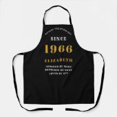 Personalisierter 60. Geburtstag 1966 Schwarz & Gol Schürze (Vorderseite)