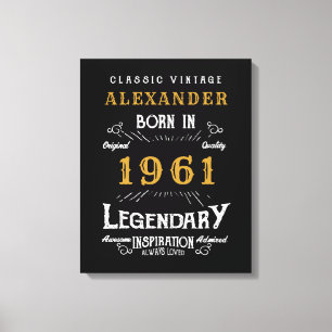 Personalisierter 60. Geburtstag Geboren 1961 Vinta Leinwanddruck