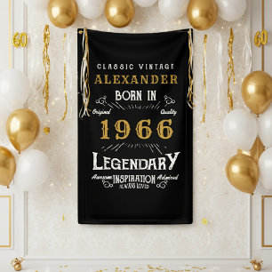 Personalisierter 60. Geburtstag Geboren 1966 Retro Banner