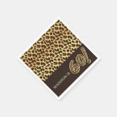 Personalisierter 60. Geburtstag Leopard Foil Ballo Serviette (Ecke)