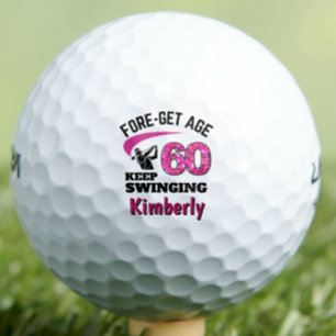 Personalisierter 60. Geburtstag - Rosa Erwachsener Golfball