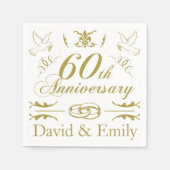 Personalisierter 60. Hochzeitstag Serviette (Vorderseite)