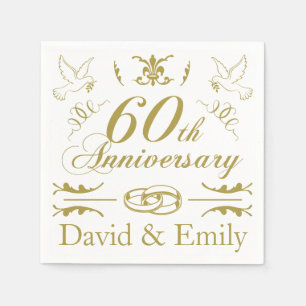 Personalisierter 60. Hochzeitstag Serviette