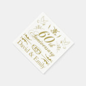Personalisierter 60. Hochzeitstag Serviette (Ecke)