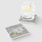 Personalisierter 60. Jahrestag, mit Blumen und Steinuntersetzer (Seitenansicht)