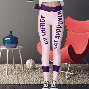 Personalisierter 67. Geburtstag Katze Mama in Rosa Leggings