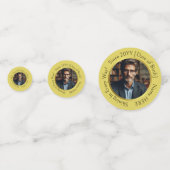 Personalisierter 6-Foto-Goldener Geburtstag, Jahre Konfetti (Rückseiten)